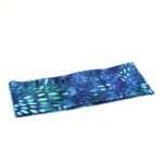 Trak za ušesa - Jeans modra z zeleno turkiznimi solzicami