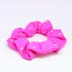 Scrunchie - roza z AB kristali