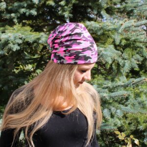 Dvostranska kapa - Maskirna roza, vijola, črna/črna