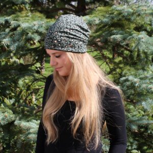 Dvostranska kapa - Zelena z gepard potiskom/črna