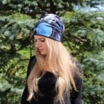 Dvostranska kapa - Potisk v modrih odtenkih na temno modri/temno modra