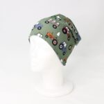 Dvostranska kapa - Traktorji na zeleni/melirano siva