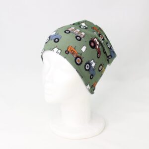 Dvostranska kapa - Traktorji na zeleni/melirano siva