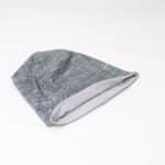 Dvostranska kapa - jeans potisk olivno zelena/melirano svetlo siva