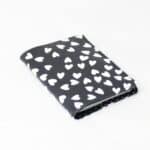 OVITEK za Potni list - Črn z belimi srčki