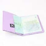 OVITEK za Potni list - Vijola turkiz črn prelivajoč z relefnimi rožicami - slika 2