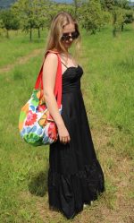 Ženska torba BALON - barvite rože - slika 4